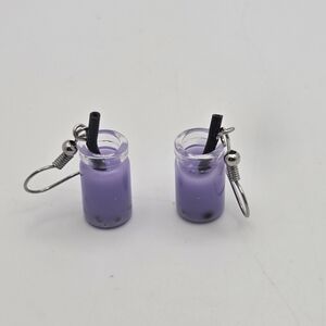 Playful Purple Bubble Tea Earrings